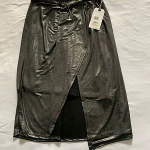 Shiny, medium, grey party skirt